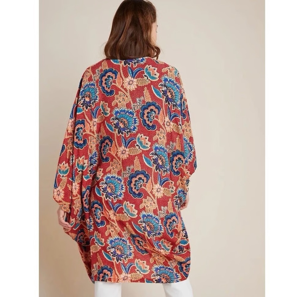 Anthropologie Andersen & Lauth Red Astrid Kimono Cardigan Bohemian OS One Size